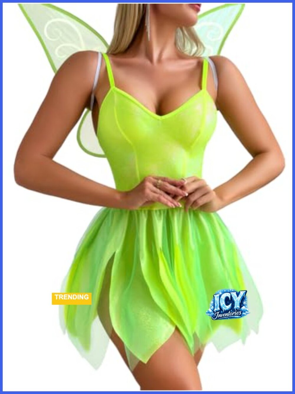 Halloween Fairy Costume Butterfly Wings Tutu Dress Holographic Outfit